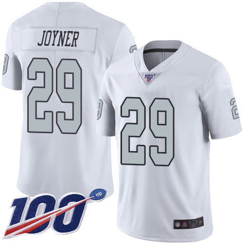 Men Oakland Raiders Limited White Lamarcus Joyner Jersey NFL Football #29 100th Season Rush Vapor Jersey->oakland raiders->NFL Jersey